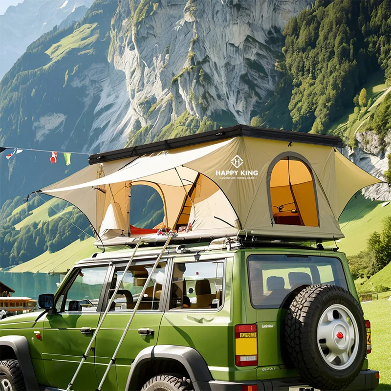 

600D Ripstop Innovative ROOF Top Tent Aluminum Shell Hard Tent for Harsh Weather Ideal for Mountaineering Overlanding