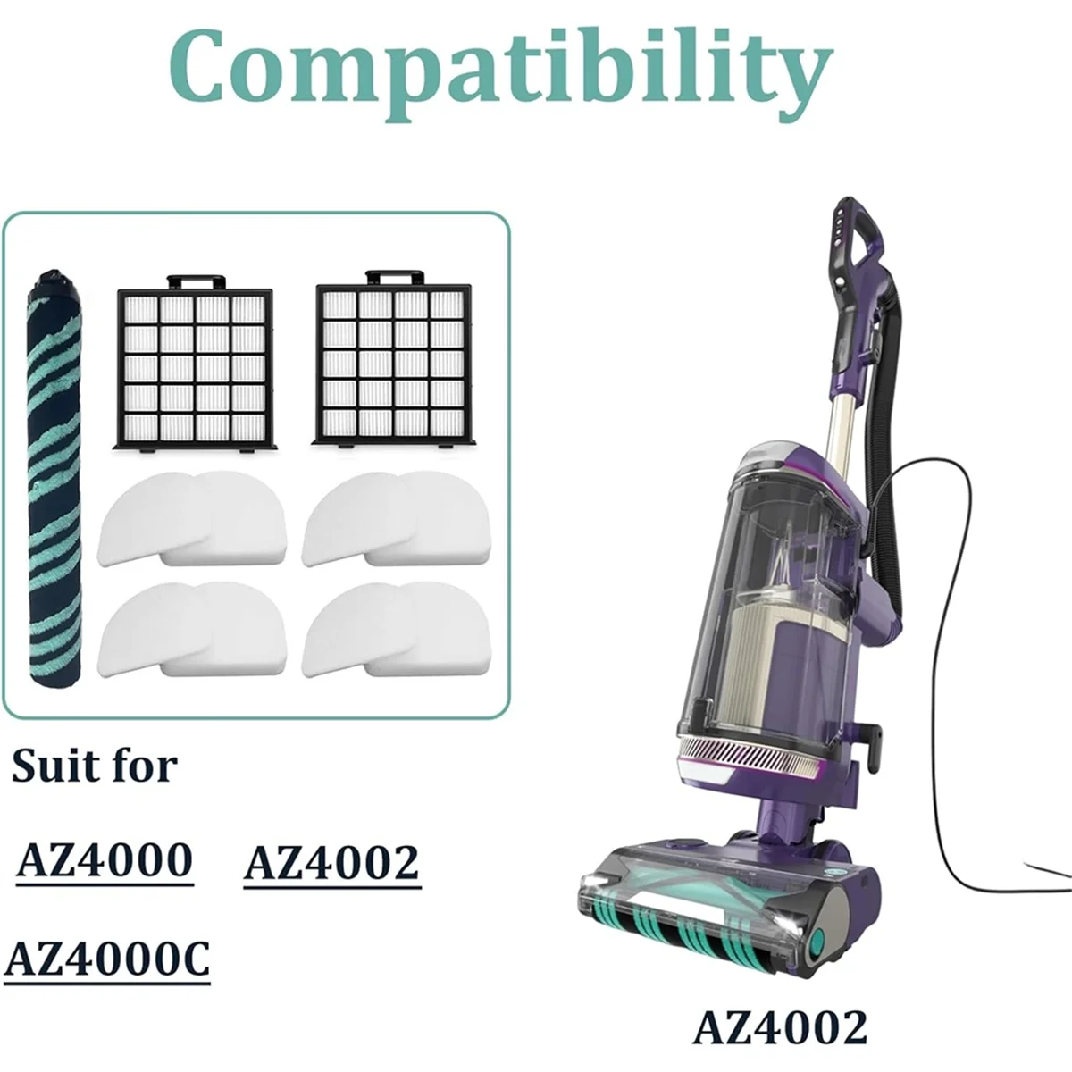 Esponja de filtro HEPA de cepillo principal para aspiradora vertical Shark Detect Pro Max AZ4000 AZ4002 AZ4000C, piezas de repuesto