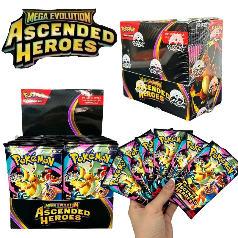 360 cartes Mega Evolution Perfect Order en anglais, coffret booster Ascended Heroes, boîte de 36 paquets, cadeaux, jouets