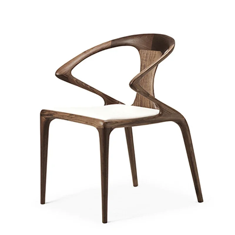 l # Living Room Furniture Solid Wood Backrest Comfortable Leisure Chair Coffee Shop Restaurant Dining Chair