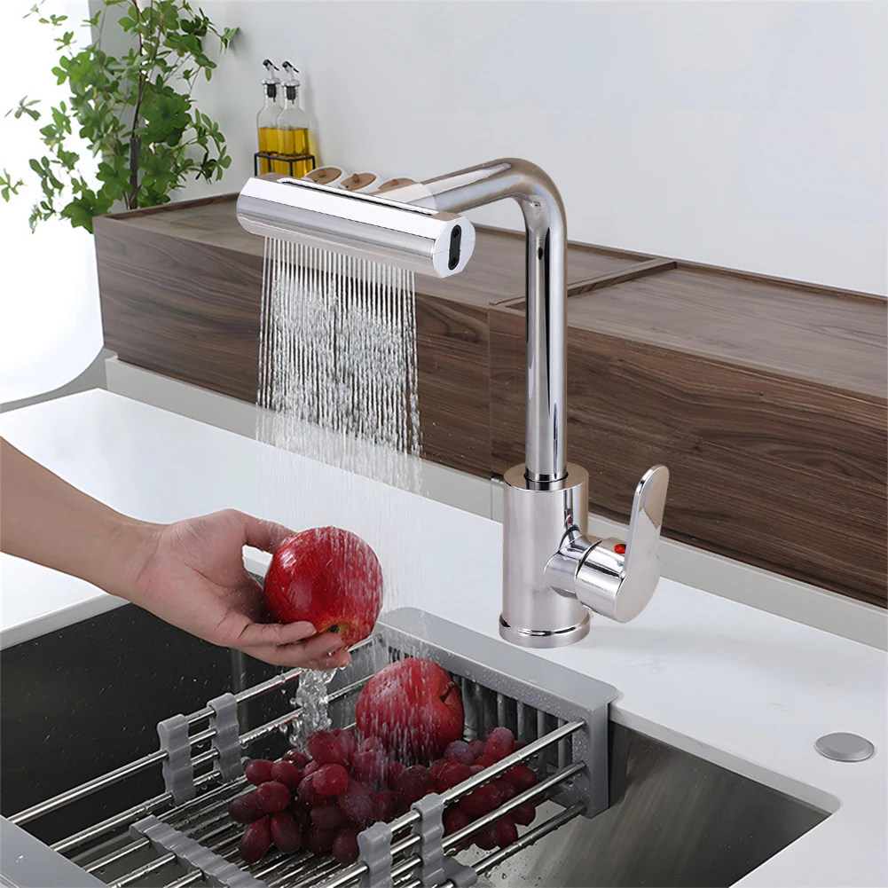 

Stainless Steel Kitchen Tap 360 Degree Swivel With 4 Jet Modes Pull-Out Waterfall High Pressure Mixer Tap Kitchen Faucets