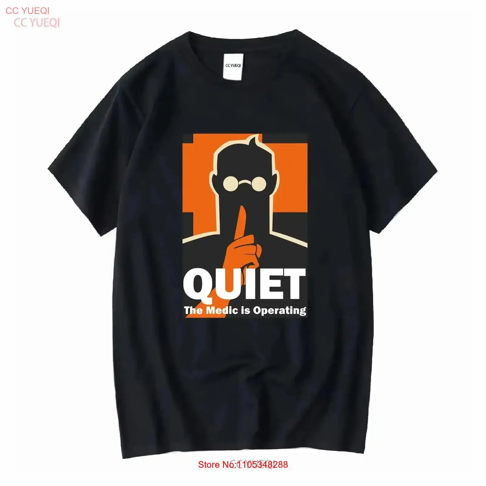 Medic Team Fortress 2 TF2 T Shirt Quiet is Operating Video Game Bla vintage Washed Casual Comfortable fashion  vintage Washed