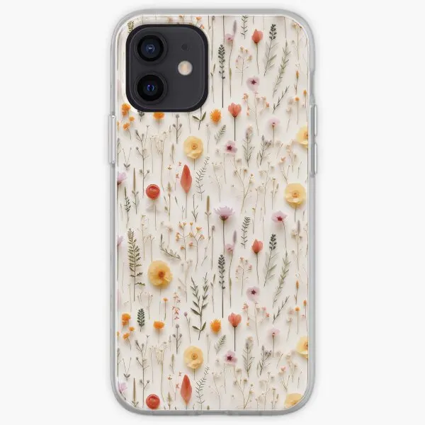 Pressed Dried Flowers 3D Illusion Meado  Phone Case Customizable for iPhone 11 12 13 14 Pro Max Mini X XS XR Max 6 6S 7 8 Plus