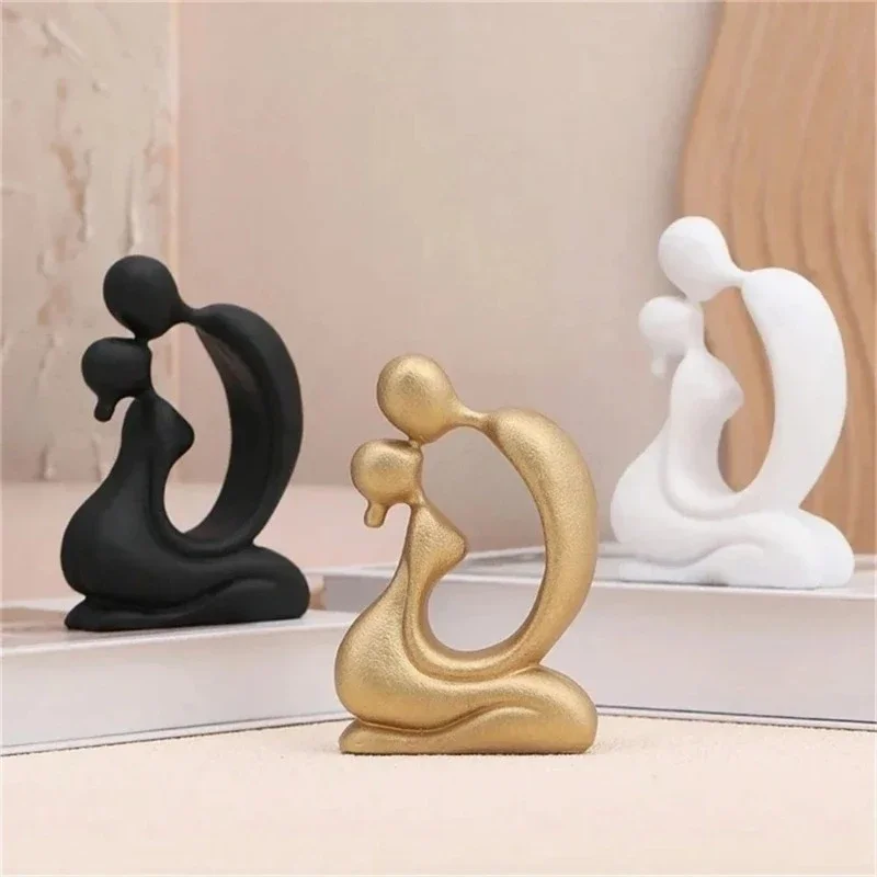 Bedroom decoration, home decor, creative resin, kissing couple sculpture, Scandinavian modern art, multi-color home decor