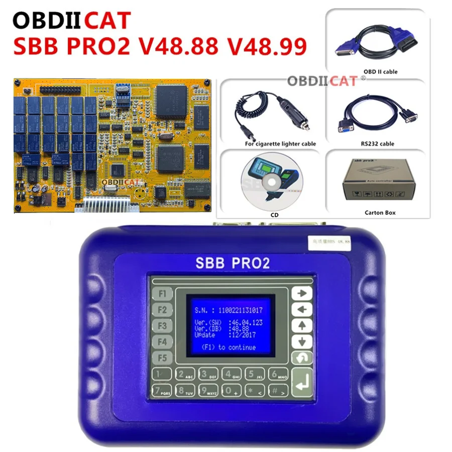 Best Quality SBB Pro2 V48.88 V48.99 V46.02 Auto Key Programmer Update of V33.02 Car Key Transponder SBB 48.88 46.02