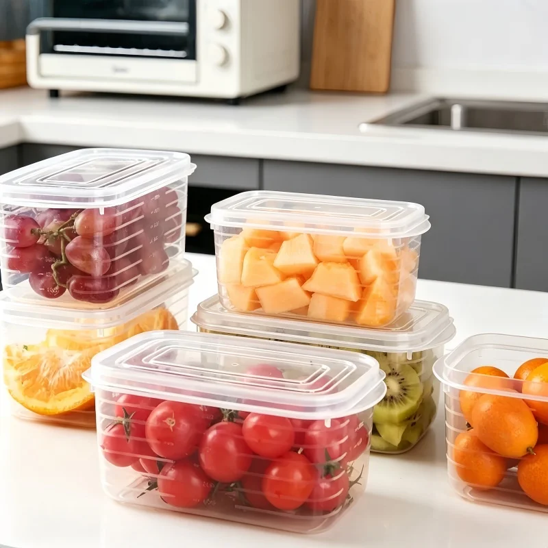 1/2/5 Pcs Sealed Fresh-keeping Box with Lid Transparent Visual Refrigerator Kitchen Food Storage Container