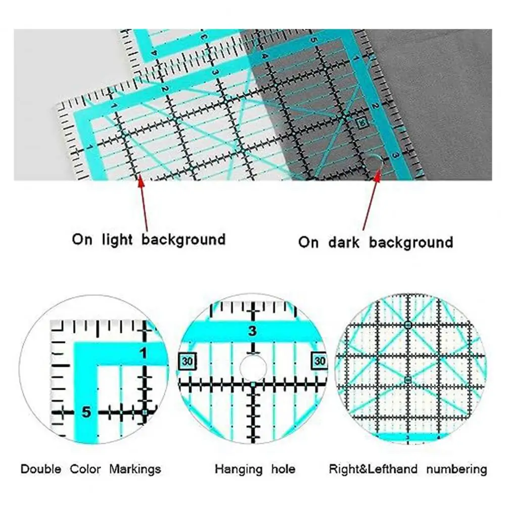 Acrylic Patchwork Ruler Quilting Ruler Kit 4pcs Acrylic Quilting Ruler Set Square Fabric Cutting Tools Mark Patchwork for Diy
