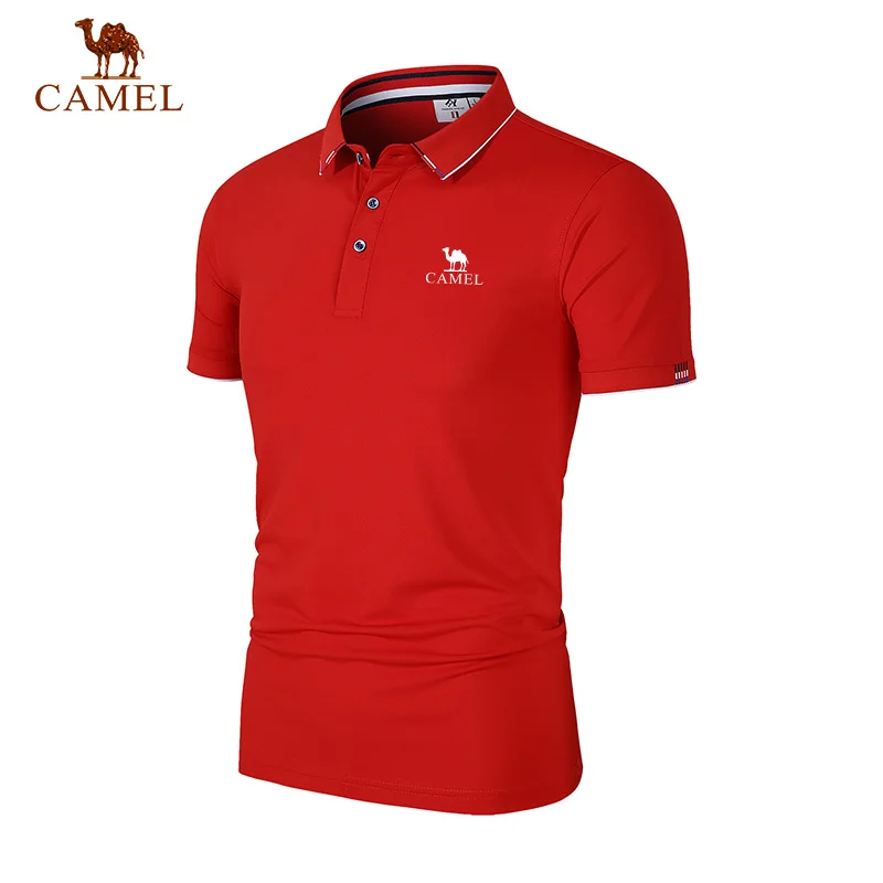 Camel embroidered men\'s polo shirt, high-quality lapel shirt, learn about popular, summer, new, business, casual