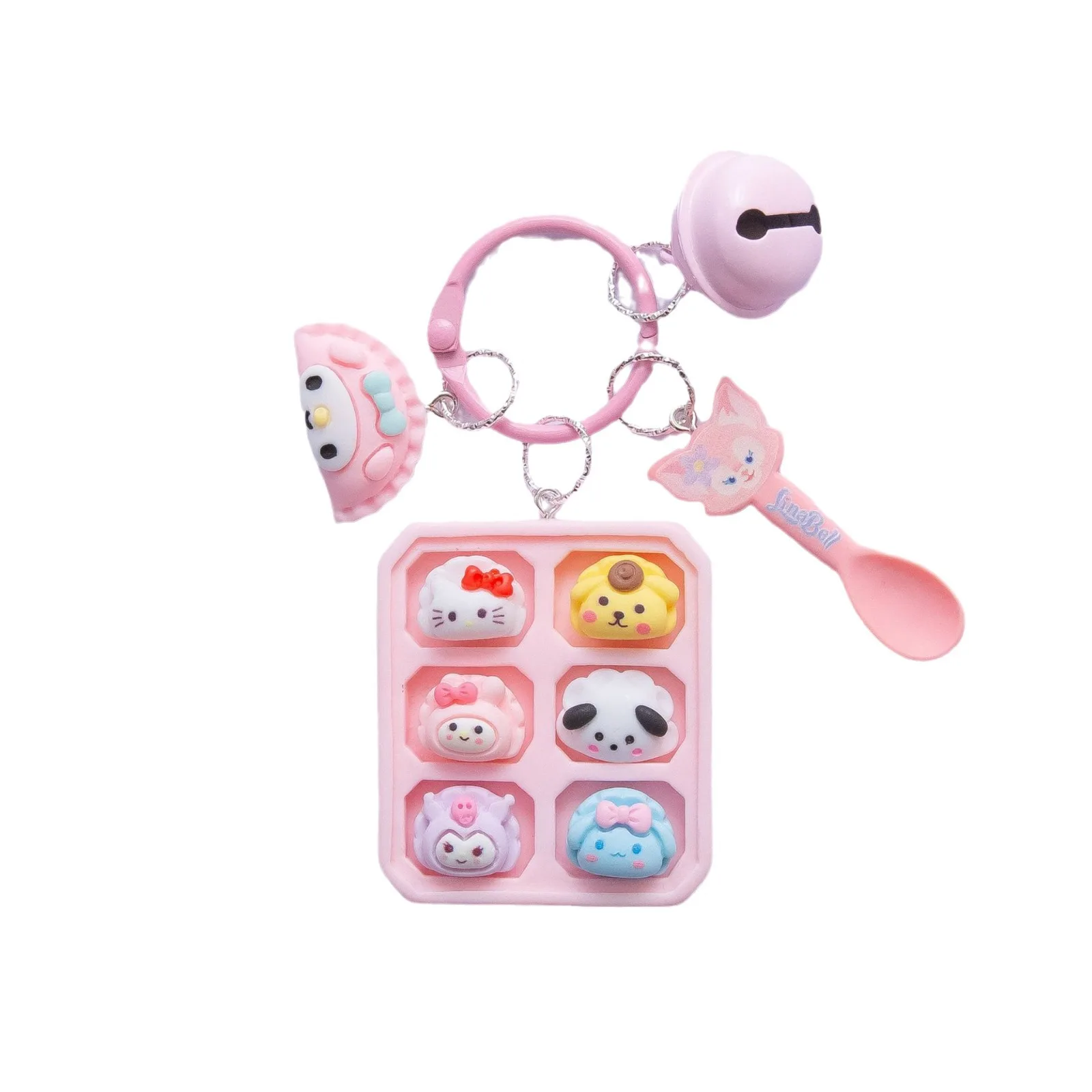 Grappige Sanrio Cartoon Kuromi Cinnamoroll Dumpling Series sleutelhanger hanger meisje cartoon paar kleine cadeau accessoires sleutelhanger