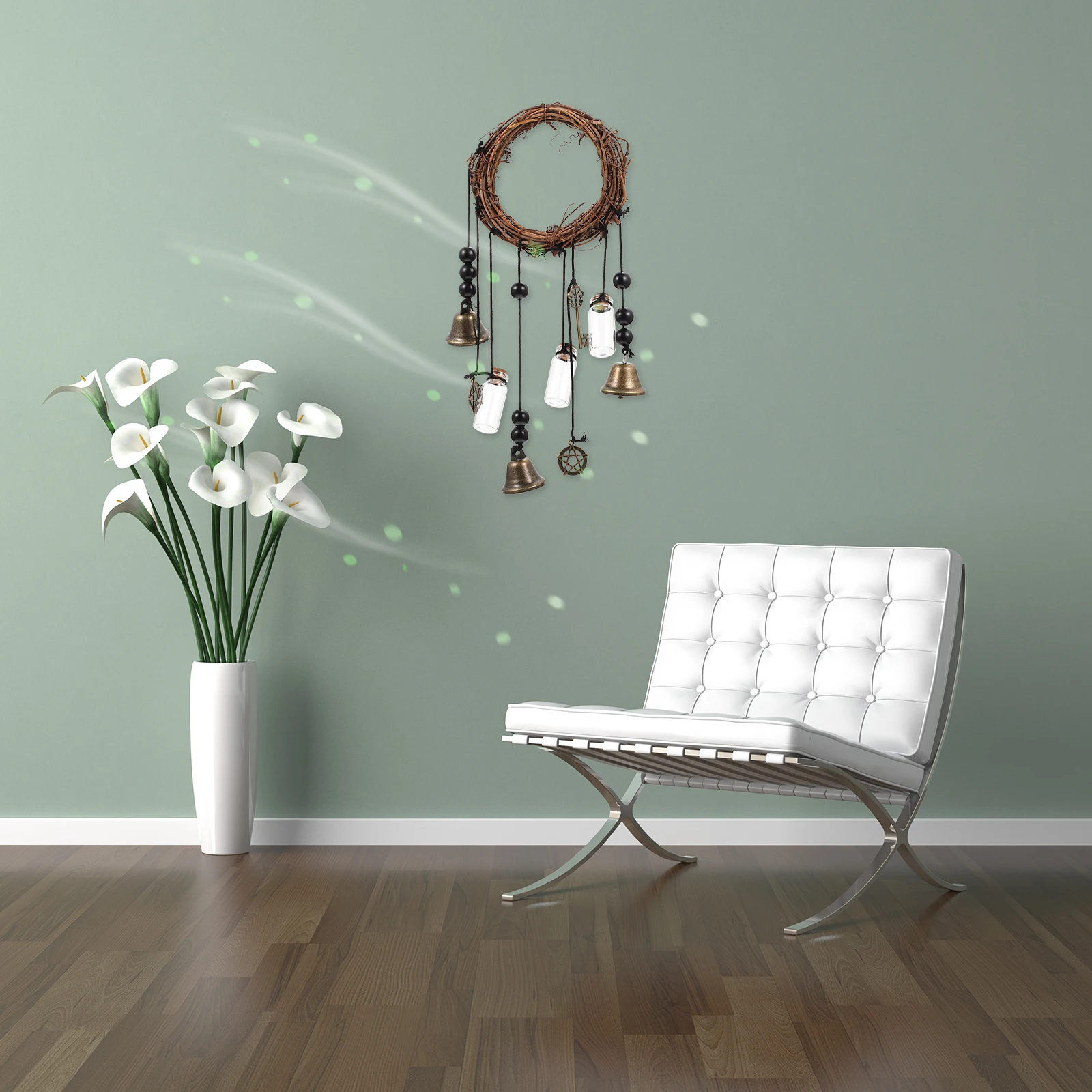 

Bohemian Wind Chimes Vintage Bell Doorbell Hanging Decorations for Home Ornaments Metal Pendant Iron Miss