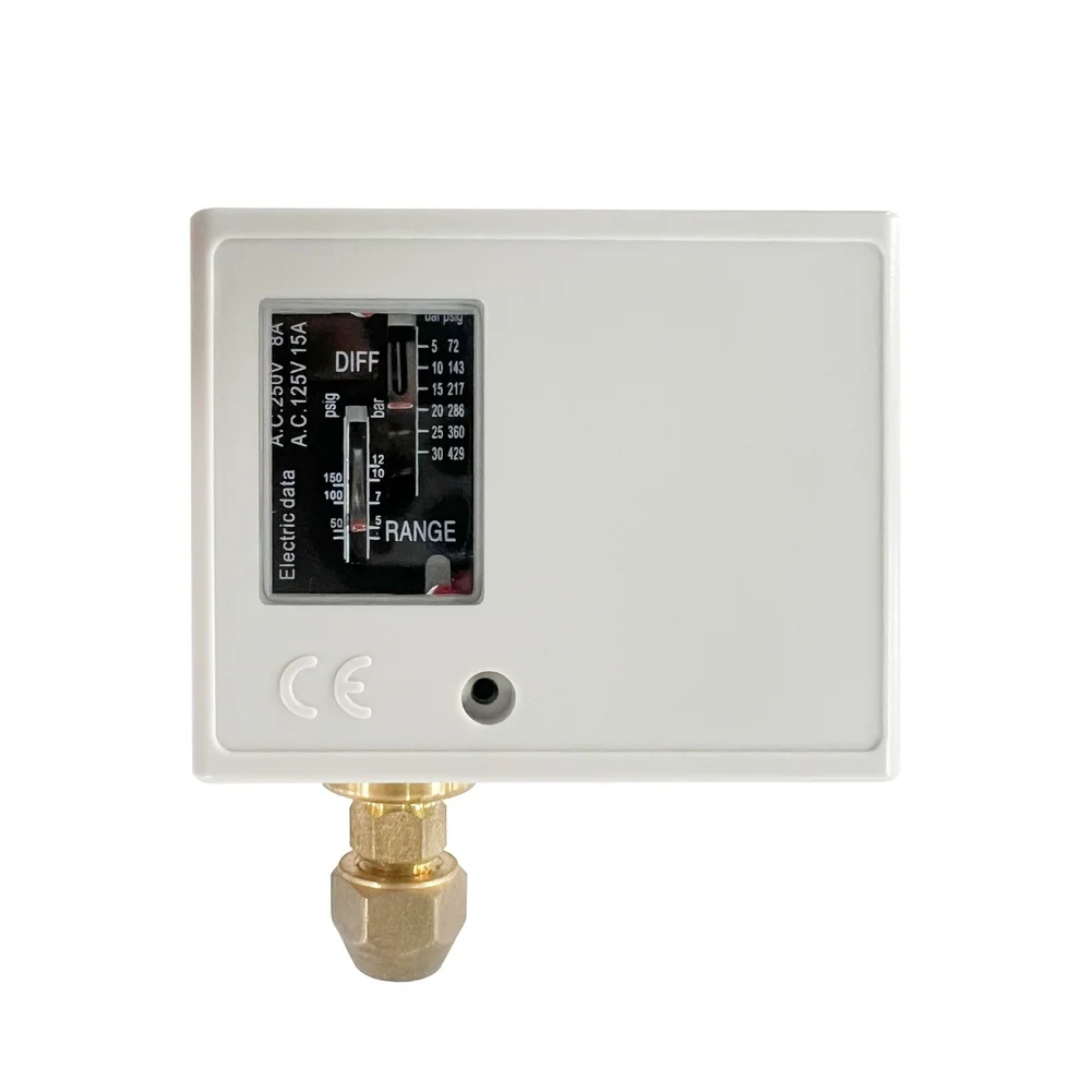 Industrial Pressure Switch with Adjustable 5 to 30bar Range for Air Compressor Applications Stainless Steel Waterproof Case