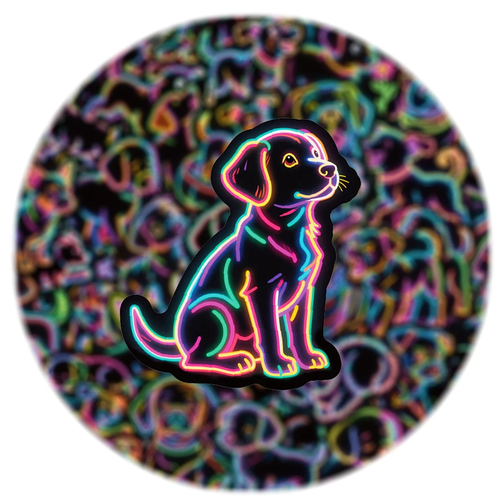 

10/30/50pcs Neon Dog Graffiti Stickers Cute Animal Puppy Decals DIY Skateboard Phone Notebook Kawaii Decoration Sticker Toy Gift