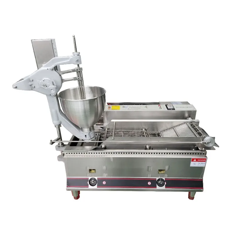 Gas Double Row Donut Machine Fried Snack Production Line DONAZ Commercial Equipment
