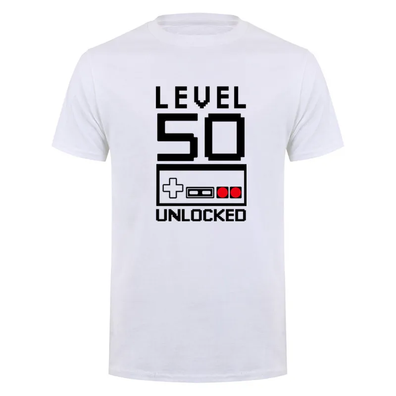 Level 50 Years Old 1976 50th Birthday Gift T-Shirt Men Graphic Cotton Streetwear Tops  Short Sleeve O-Neck Tshirts DY-381