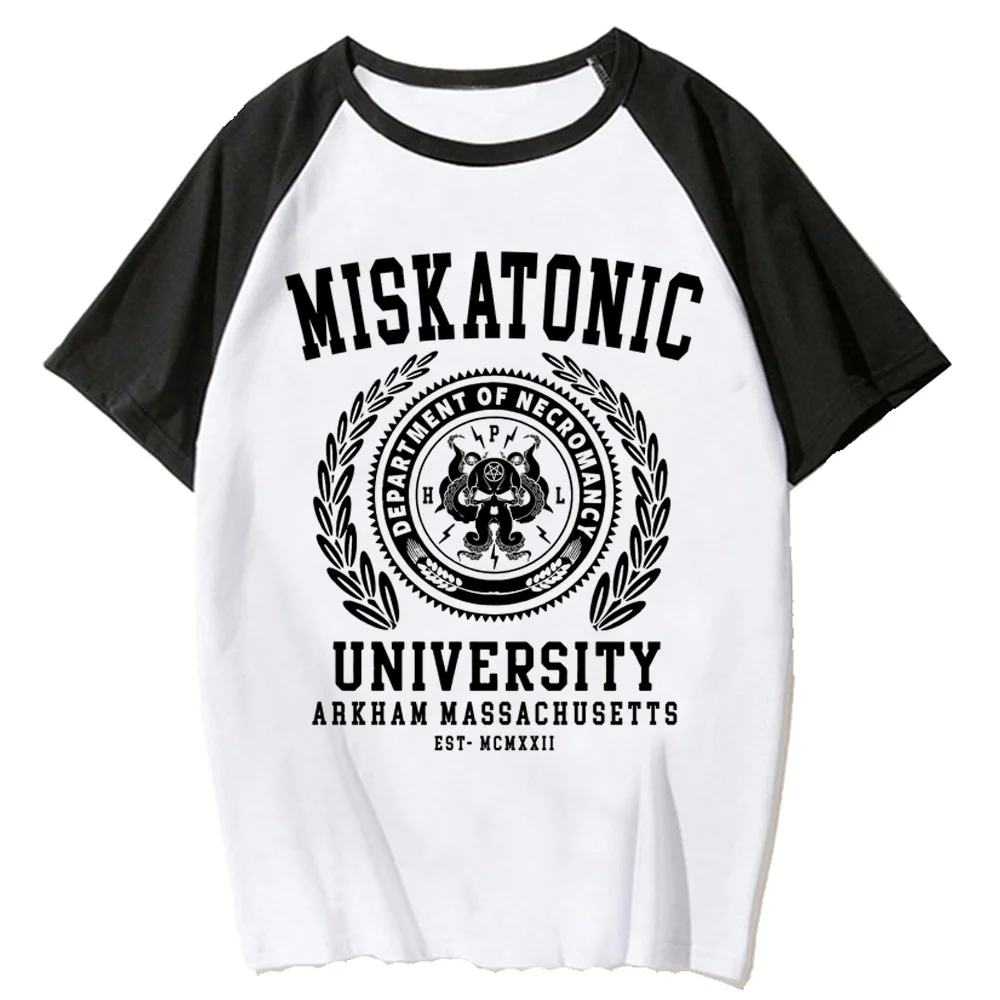 CTHULU AND LOVECRAFT - MISKATONIC UNIVERSITY tshirt women Japanese streetwear t shirt female 2000s streetwear comic clothes