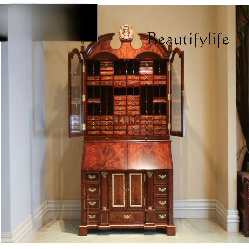 Light luxury large bookcase New Chinese classical decoration display cabinet Villa large apartment designer style advanced