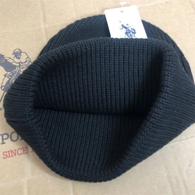 Marca POLO Paul, gorro cálido de invierno de alta calidad, gorro tejido para hombre, gorro grueso para mujer, gorro tejido para ciclismo