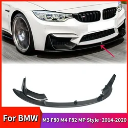 For BMW M3 F80 M4 F82 MP Style 2014-2020 Car Front Bmuper Lip 4x High Quality ABS Spoiler Glossy Black Or Carbon Fiber Look