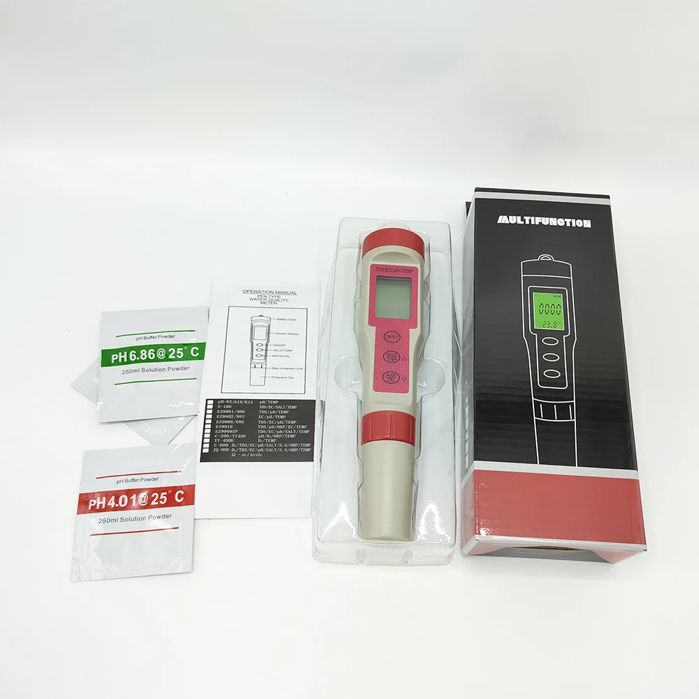 

Portable Water Quality Test Pen | Digital pH/TDS/EC/Temperature Meter for Home Brewing, Aquarium, Pool and Well