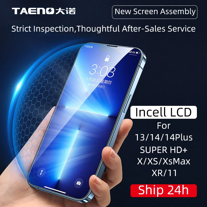 TAENO incell LCD for iPhone 13 Screen mini 14 Plus SuperHD for iphone X XR XS MAX 11 Display Replacement With 3D Touch Assembly for iphone 15 pro max r just metal silicone tempered glass life waterproof phone case with holder