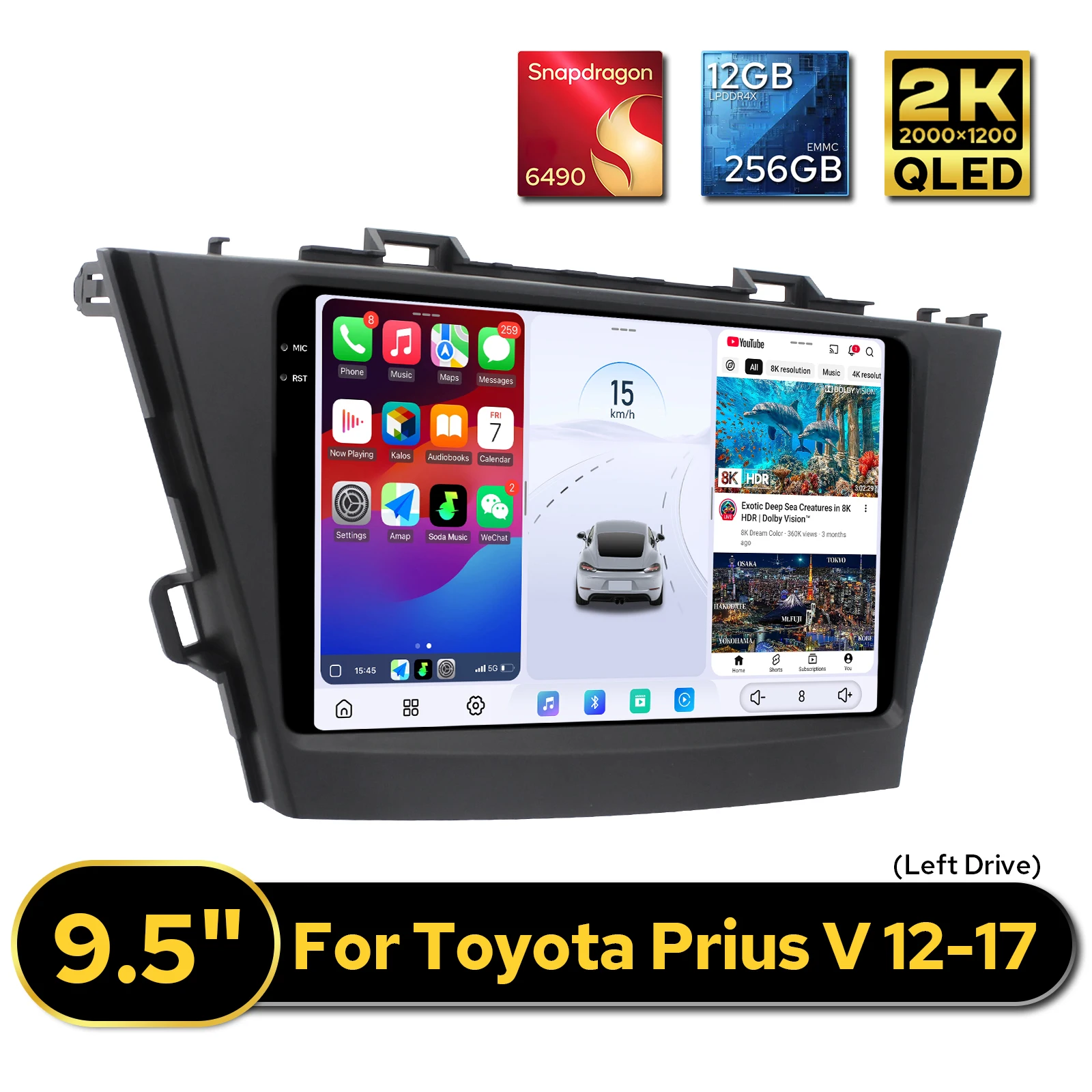 

Автомагнитола Joying 9.5" Android для Toyota Prius V 2012-2017 (левый руль), 12 ГБ ОЗУ, 256 ГБ ПЗУ, беспроводной CarPlay, Plug&Play
