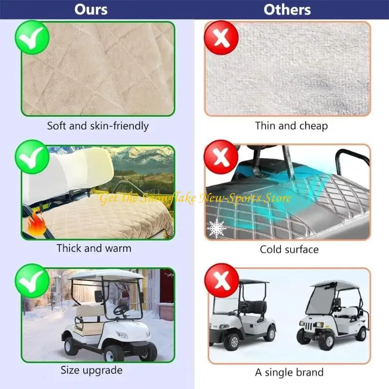 E56D Breathable Golf Cart Blanket Covers Replacement Travel Sports Cart Cushion Cover Car Cart Accessories