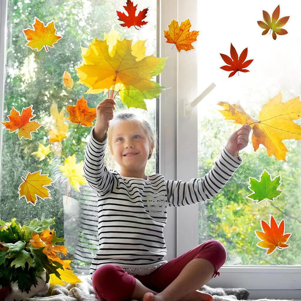 

135 Pcs Maple Leaf Fall Bulletin Board Cutouts Leaves Theme Classroom Decorations