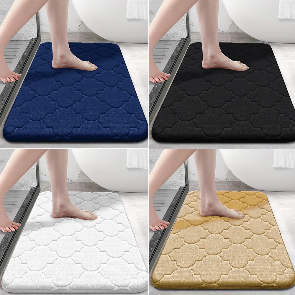 

1pc Coral Velvet Lantern Pattern Bathroom Mat, Anti Slip Mat, Thickened Sponge/Bathroom Entrance Mat, Absorbent Mat