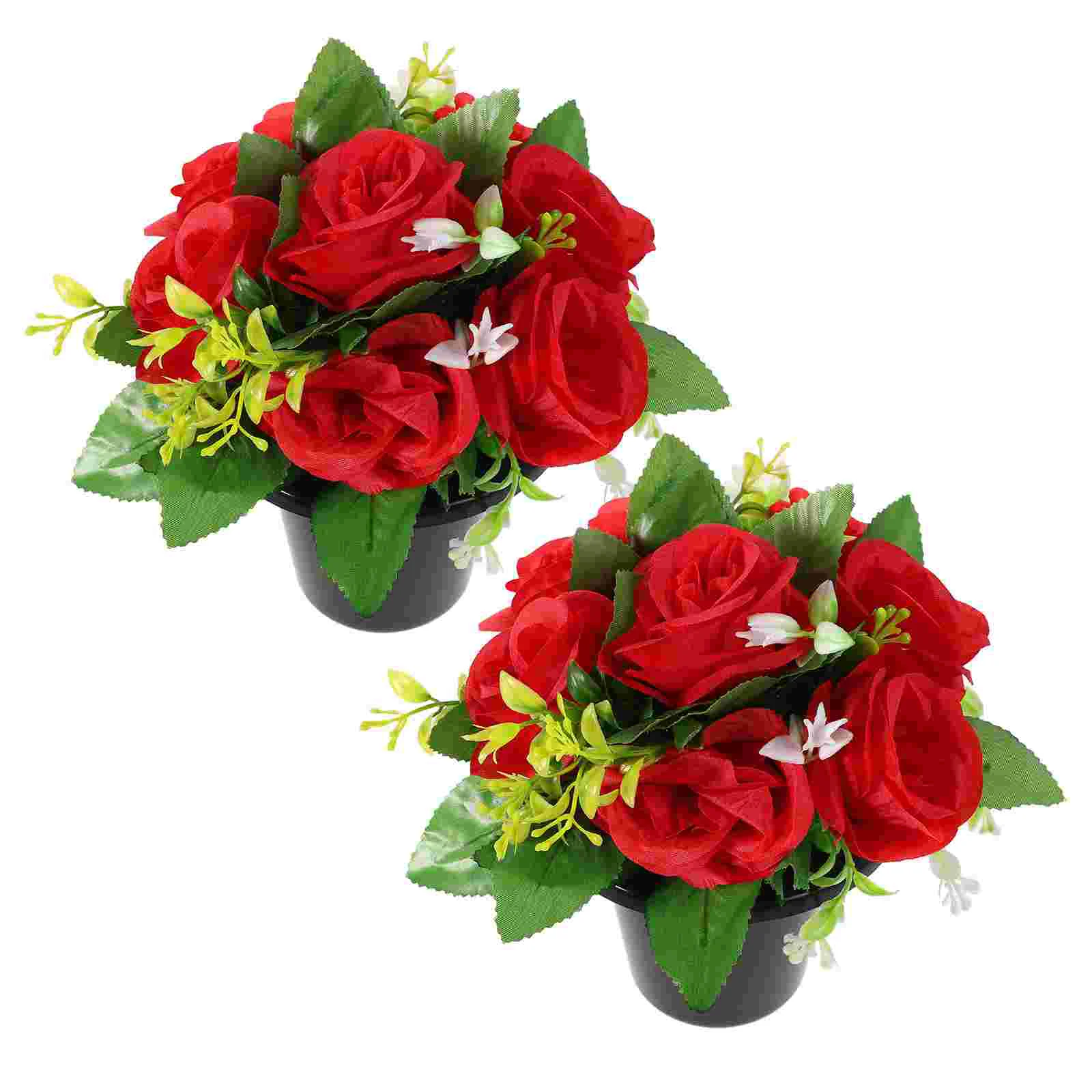 

Artificial Flower Tombstone Decoration Silk Cloth Cemetery Flowers for Gravesite Lightweight Portable Realistic Waterproof