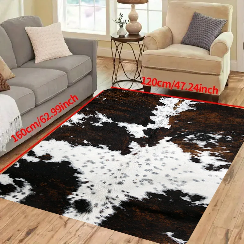 Non Slip Hair Carpets Fur for Living Room Vintage Thick Velvet Furry Floor Mat Children's Speckle Fluffy Rugs Modern Home Decor