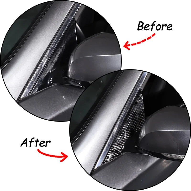 For 2015-2022 Infiniti Q50L Soft Carbon Fiber Car Exterior Mirror Base Panel Sticker Car Exterior Accessories 2Pcs