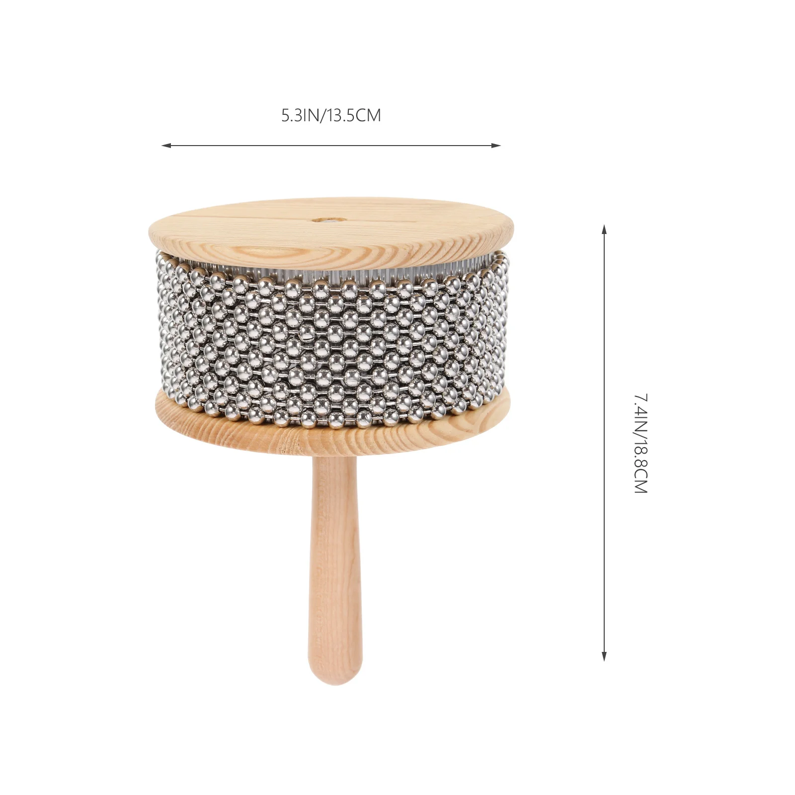 

Wooden Handle Metal Cabasa Instrument Durable Safe Educational Musical Percussion Plaything Noise Friendly