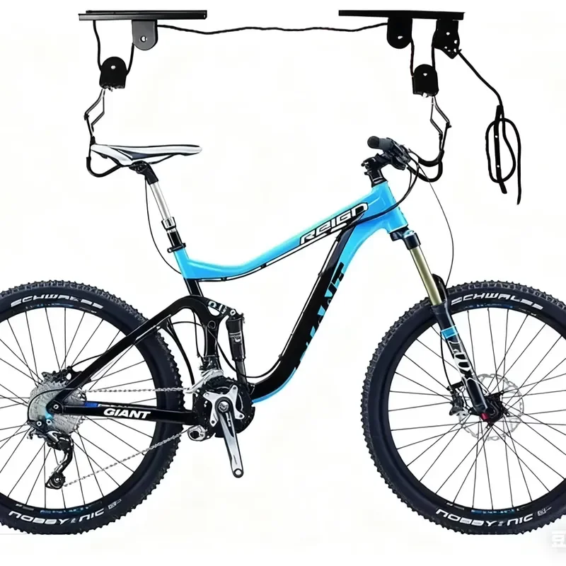 Heavy-Duty Ceiling-Mounted Bicycle Lift Bike Hoist for Mountain Bikes Indoor Garage Rack New Age Design