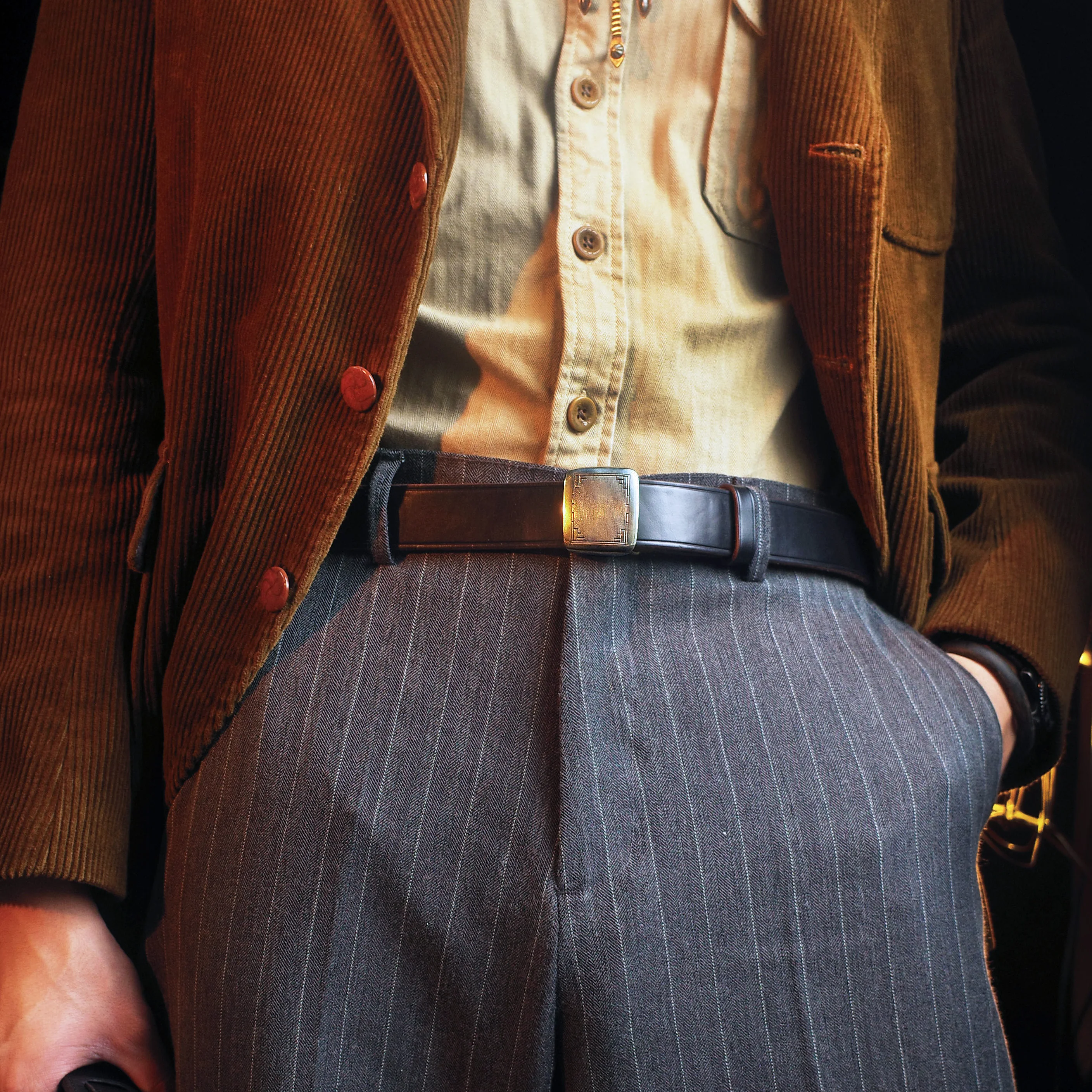 

HORWEEN Bronze Leather Belt Bule Classic Sle Auatic Clasp ex Ele Smooth Top Layer Cowhide Belt for All Ages