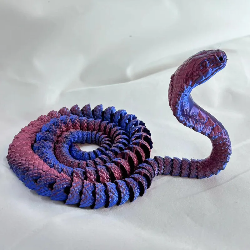 New 3D Printing Simulation Snake Toy Models Full-body Joints Movable Snake Desktop Decorative Ornaments Glow-in-the-dark Snake image 5