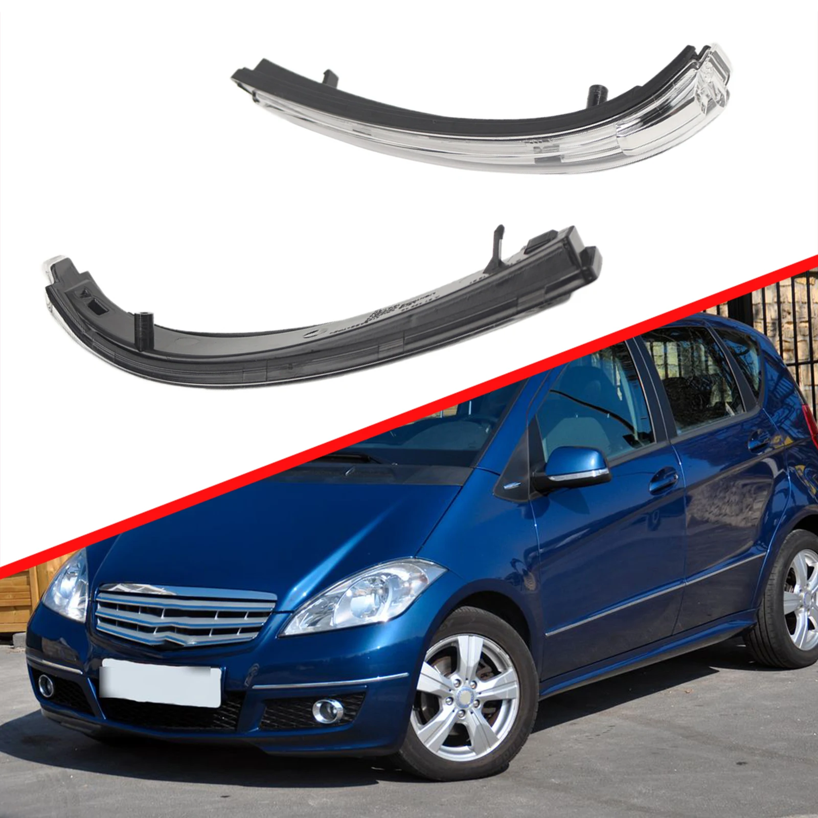 LED الجانب مرآة الرؤية الخلفية بدوره ضوء A1698201121 مرآة الرؤية الخلفية مؤشر مصباح A1698201221 لمرسيدس بنز A B-Class W169 W245 #3