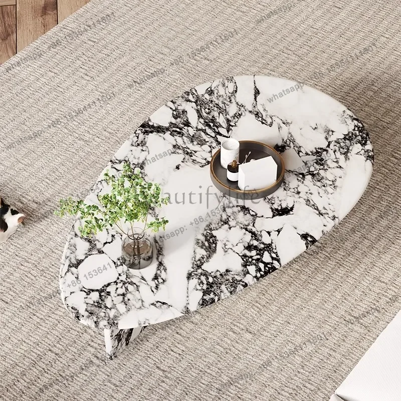 Calacatta Marble Nesting Tables, Italian Minimalist Designer Set for Small Space, Heat & Scratch Resistant, Artistic, Customize