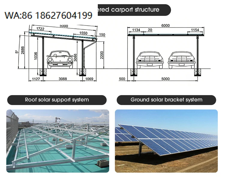 High Waterproof PV Panel Carport Solar Mounting System Customized Solution Solar Carport Structure Home Commercial Carport