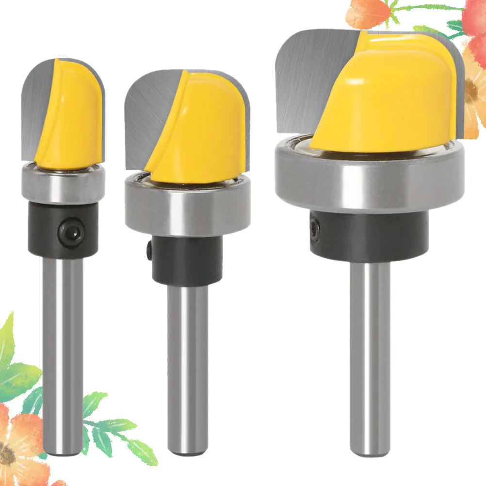 

3 Pcs Milling Cutters Woodworking Safe Round Bottom Linetype 6mm Handle Carpenter Grooving Cleaning