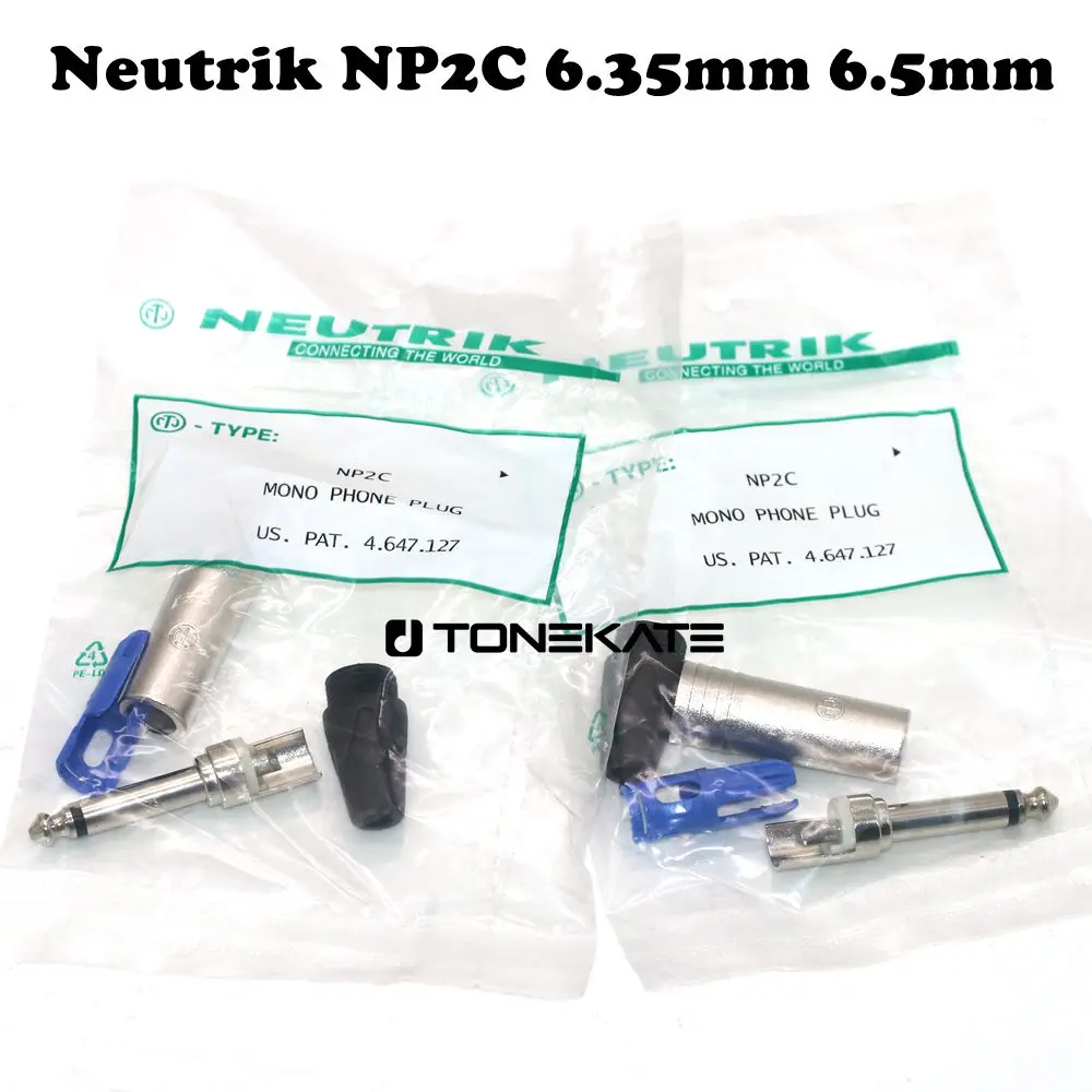 

10PCS/LOT For Neutrik NP2C 24K plated rhodium 2 Pole 6.35 mm 6.5mm Stereo Jack Plug for DIY Cable