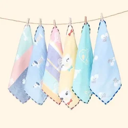 Serviette de bain 100% coton pour bébé, gant de toilette en mousseline carrée, lingette pour les mains, gaze pour nouveau-né, mouchoir d'alimentation pour enfants, 5 pièces