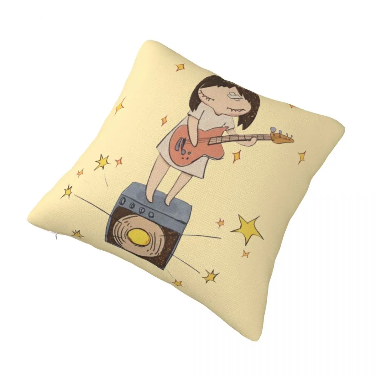 Decorative Pillowcase Yoshitomo Nara Playing Guitar Accessories Sofa Pillow Case Cover Zipper Multi-Size Wholesale