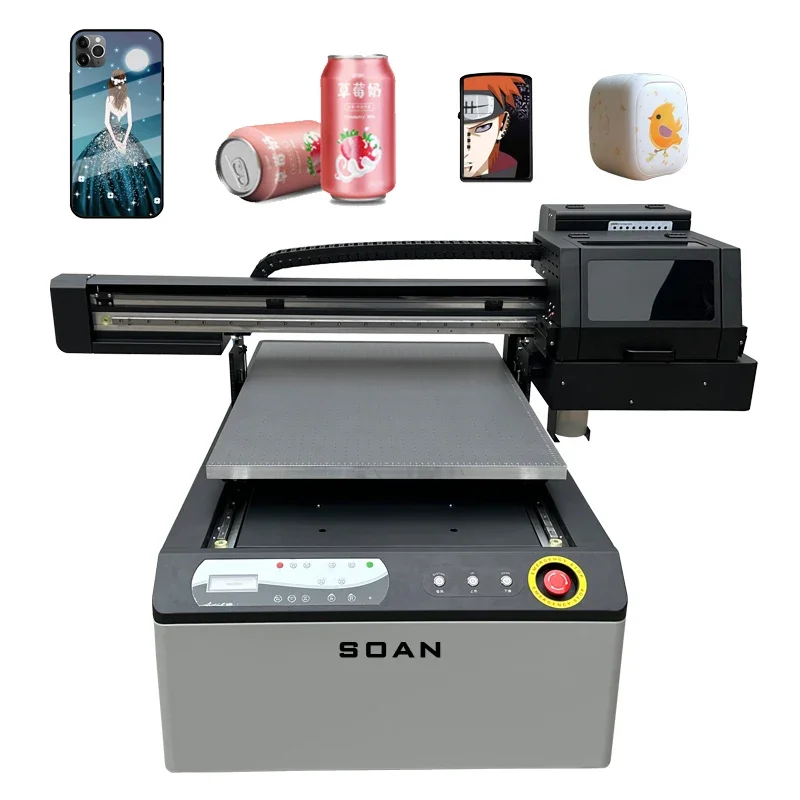 New Arrival  A1 Size 6090 UV Flatbed Printer UV DTF Sticker  Printing Machine  with Varnish for Pen Ceramic Glass Metal Bottle
