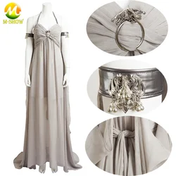 Superhero Daenerys Targaryen Cosplay Costume Long Grey Dress for Halloween Carnival Party Women Outfits Any Size