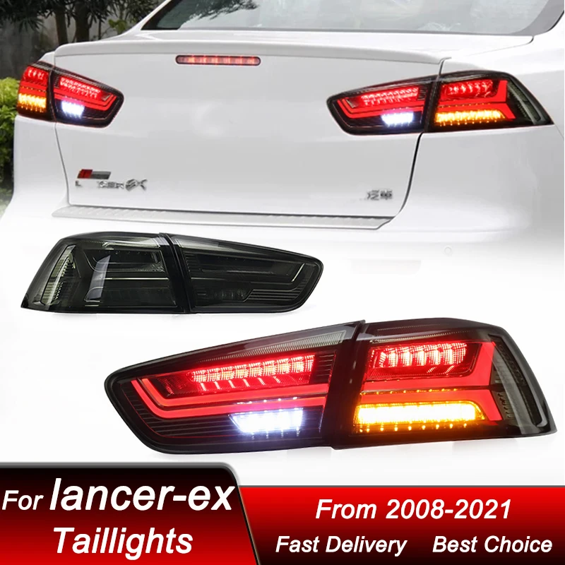 Car Tail Lights For Mitsubishi Lancer-ex 2008-2021 Audi style full LED Tail Lamp Dynamic Turn Signal Light Tail Lamp Assembly