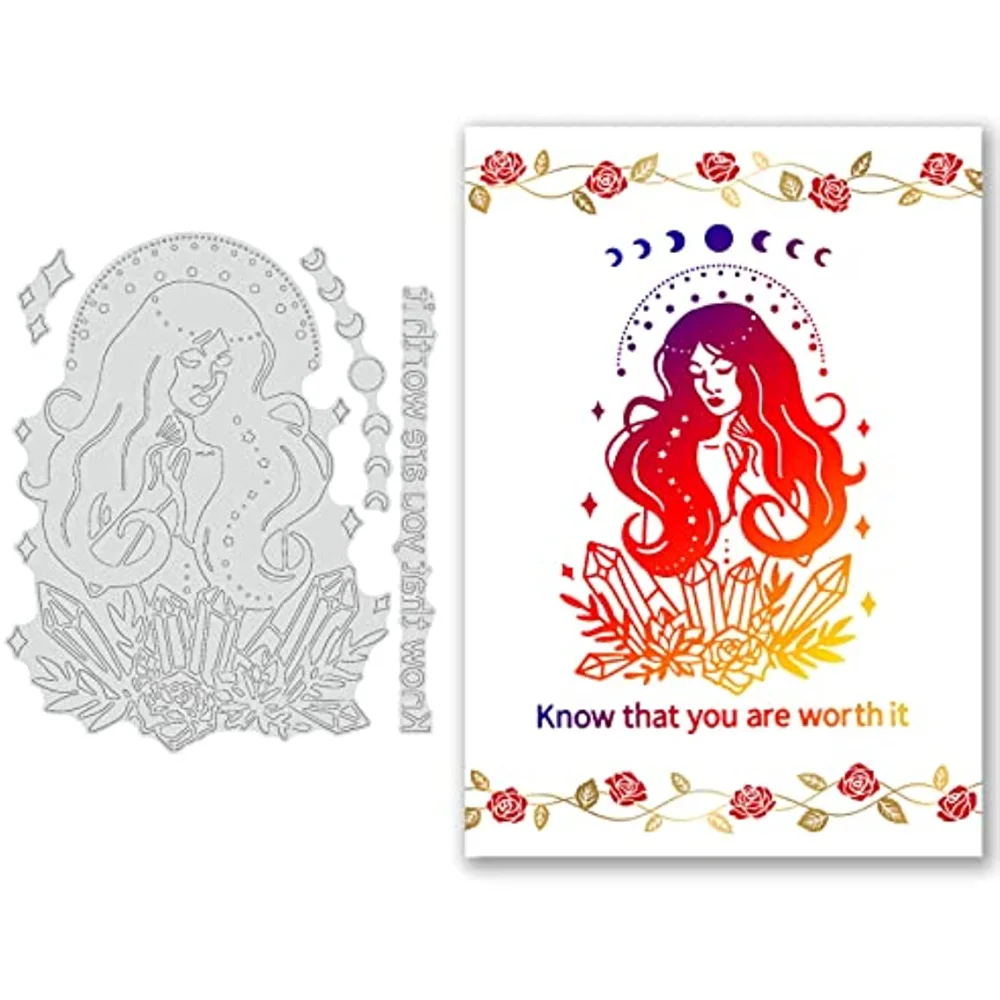 Celestial Goddess Hot Foil Plate for DIY Foil Paper Tarot Posters DIY Foil Embossing for Scrapbooking Decor Cards Making