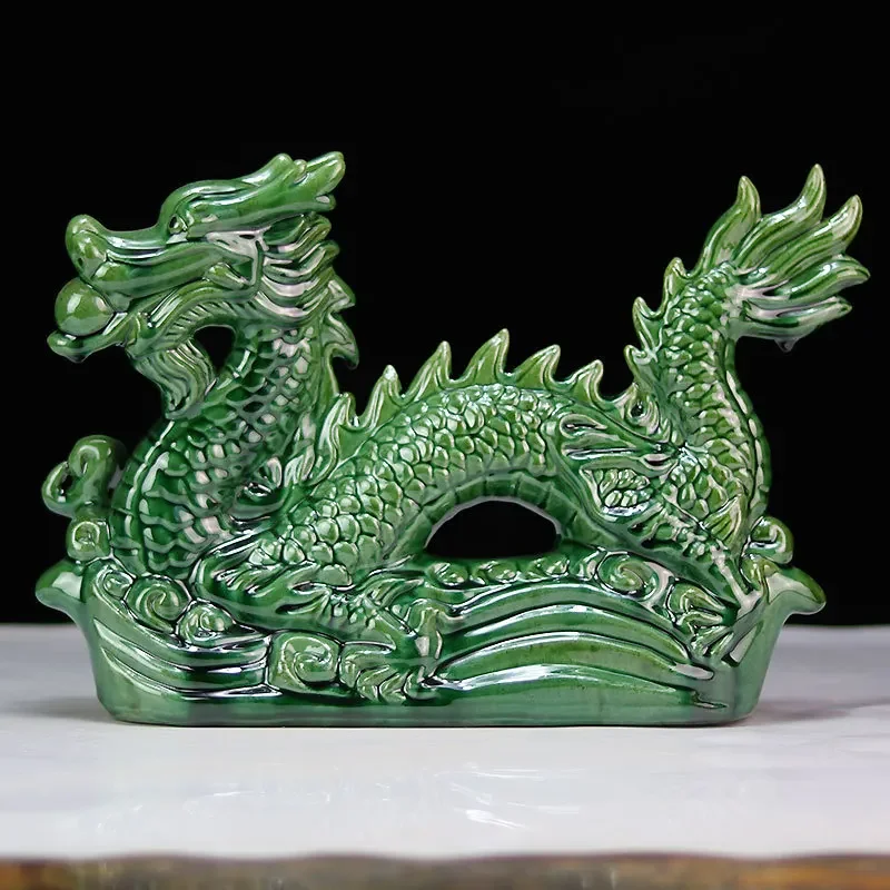 

Statue Tabletop Ceramic Dragon Figurine Desktop Ceramic Dragon Statue Home Desktop Decoration Chic Table Dragon Figurine