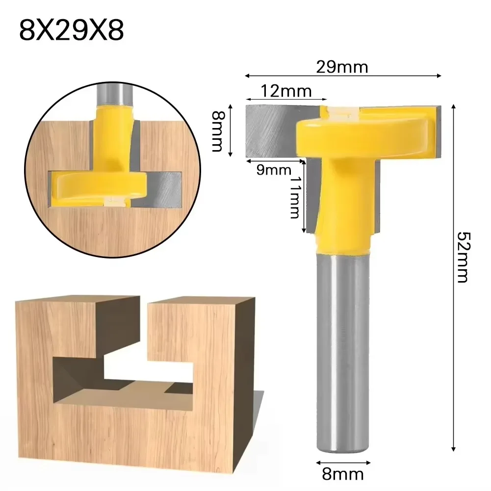1PC 8MM Shank Milling Cutter Wood Carving T-Slot Milling Cutter Router Bit Woodworking Tools Milling Cutter For Wood Router Bit