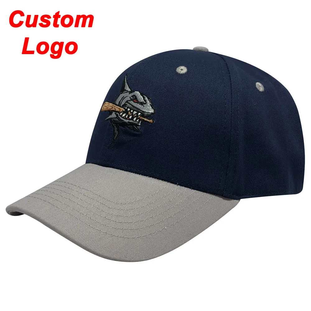 DIY Text Club Name Trucker Cap Two Tone Color Blue Grey Bent Brim Spring Summer Journey Sunny Snapback Sport Hat