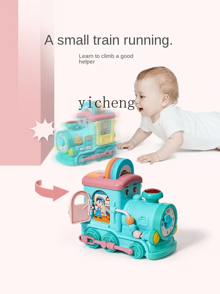 Tqh Elektrischer intelligenter Zug für Kinder, Jungen und Mädchen können sich bewegen und singen, intelligentes Spielzeug für die frühkindliche Bildung, Alphabetisierungskarte